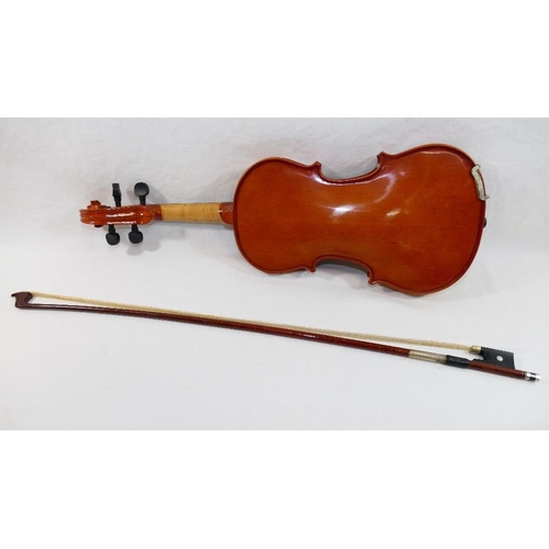 332 - A Chinese Cremola violin, dated 1996, with registration number 96052050, over-all length 47cm, with ... 