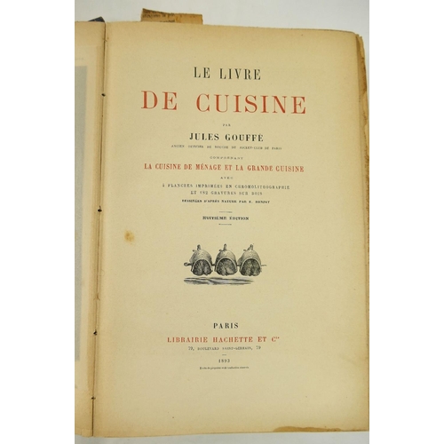 335A - 'Le Livre de Cuisine' by Jules Gouffé, published by Libraire Hachette Et Cie, 1893, 8th edition, in ... 