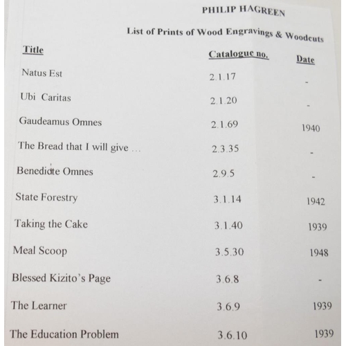 345 - Philip Hagreen (1890-1988), a collection of 12 black and red wood block prints on paper given to the... 