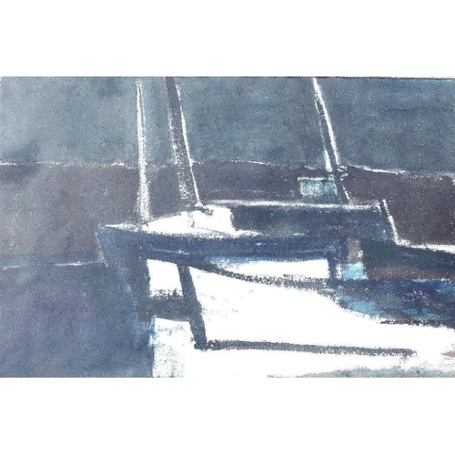 354 - Arthur Freeman (1927 - 1992), 'Fishing boats at Night', watercolour, signed lower right and dated '7... 