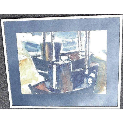 354 - Arthur Freeman (1927 - 1992), 'Fishing boats at Night', watercolour, signed lower right and dated '7... 