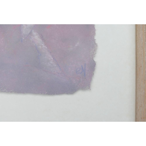 362 - Charles Newington (b.1950), 'White Horse in purple', pastel sfumato on handmade paper, initialled lo... 