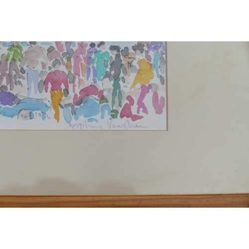 365 - Daphne Vaughan (21st Century British), a pair of watercolours of busy waterfront scenes with boats i... 