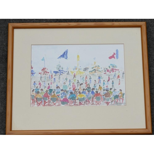 365 - Daphne Vaughan (21st Century British), a pair of watercolours of busy waterfront scenes with boats i... 