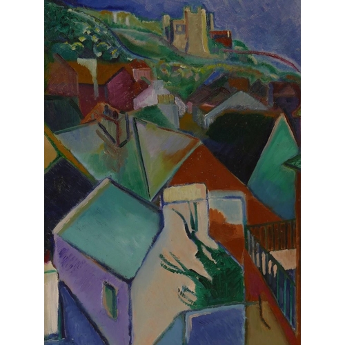 382 - David Reeve (20th century British), 'Strawberry Cottage', Hastings Old Town, oil on canvas, signed l... 