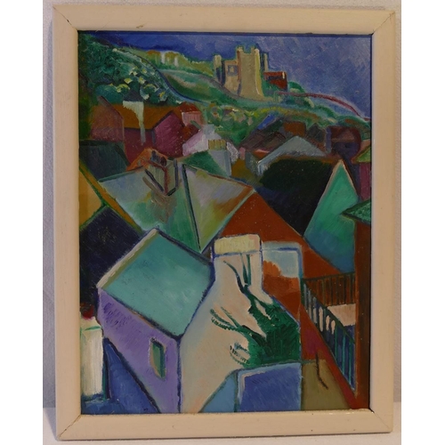 382 - David Reeve (20th century British), 'Strawberry Cottage', Hastings Old Town, oil on canvas, signed l... 