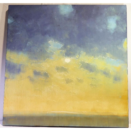 387 - David Edmonds, (21st Century British), sun rise/set, oil on canvas, signed lower right and dated '07... 