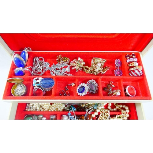 49 - Assorted costume jewellery, including paste, enamel, marcasite, silver and other jewellery