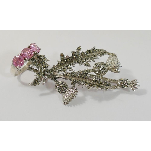 49 - Assorted costume jewellery, including paste, enamel, marcasite, silver and other jewellery