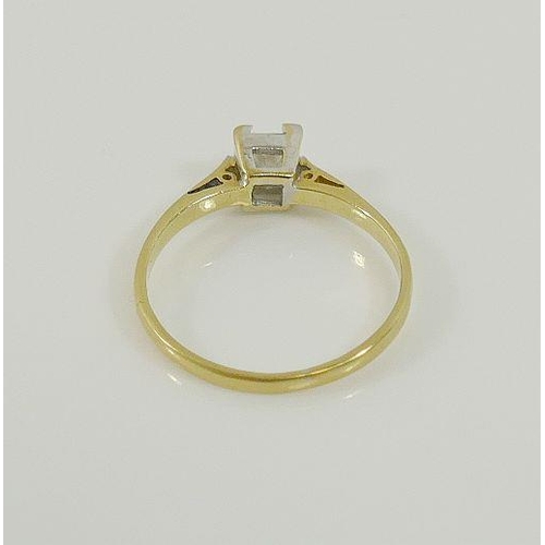 56 - An 18 carat gold diamond single stone ring, the princess-cut diamond approximately 0.43 carats, Lond... 