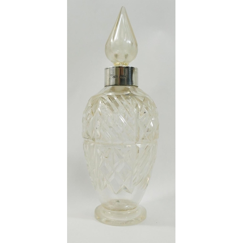 88 - A collection of ten Victorian and later silver mounted cut and moulded glass scent bottles and toile... 