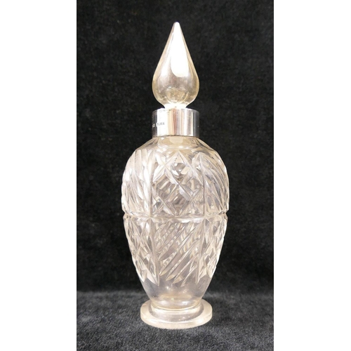 88 - A collection of ten Victorian and later silver mounted cut and moulded glass scent bottles and toile... 