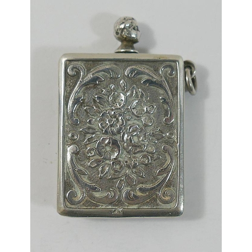 95 - A 19th century Austro-Hungarian .800 standard silver pocket pre-lighter, 4.3cm high, 2.6cm wide