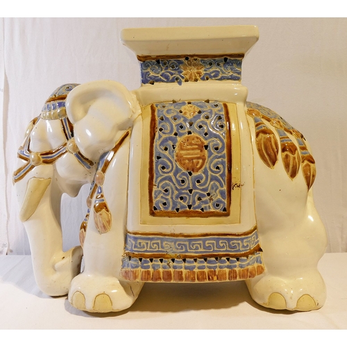 277A - A modern Chinese pottery elephant stool, 44cm high