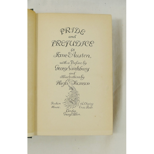 337 - Pride & Prejudice by Jane Austen, with illustrated by Hugh Thomson, with preface by George Saintsbur... 