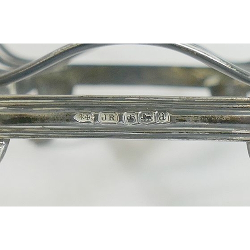 103A - A silver five bar toast rack, Sheffield 1918, 12.2cm,long, 5.45ozt, 169.6g