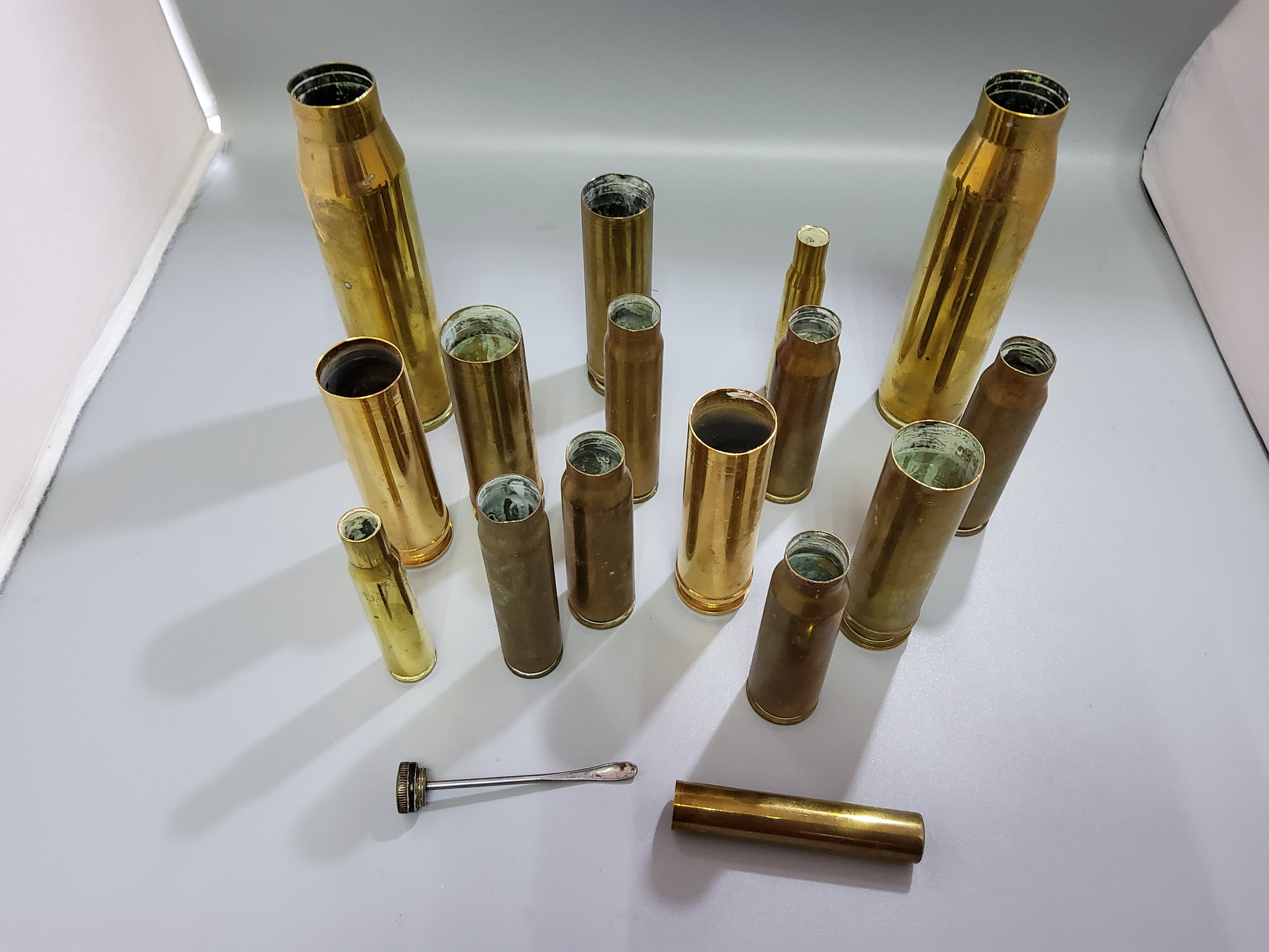 Collection of Inert Brass Artillery Shell Cases – Various Sizes and ...