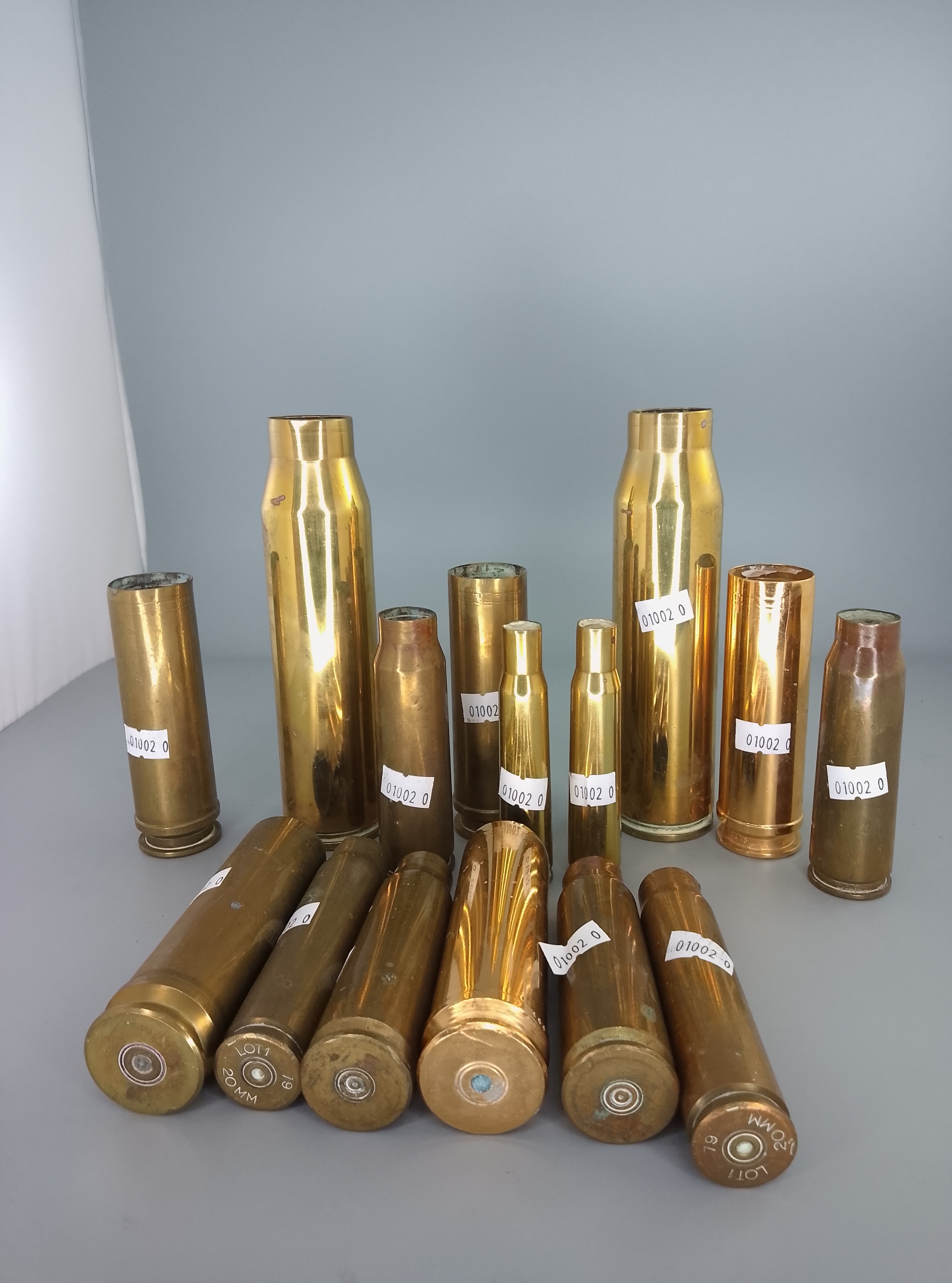 Collection of Inert Brass Artillery Shell Cases – Various Sizes and ...