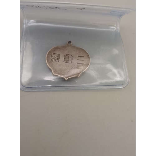 3 - White metal Japanese pendant
