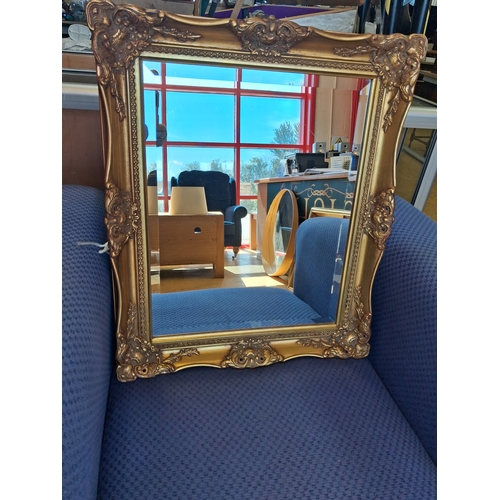 10 - Ornate gold gilt framed mirror