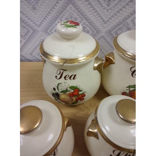 21 - Large collection of Staffordshire fruit design kitchen items