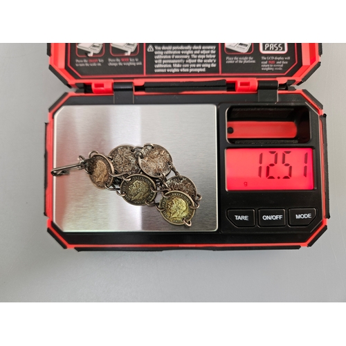 49 - VINTAGE SILVER 3 PENCE COIN SWEETHEART BRACELET
gross weight 12.5g