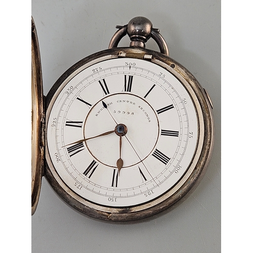 52 - Victorian 1880s Centre Seconds Silver Pocket Watch
 
gross weight 168g