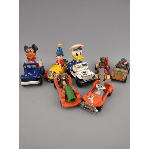 145 - Vintage Walt Disney series Matchbox cars etc bugs bunny noddy mickey mouse