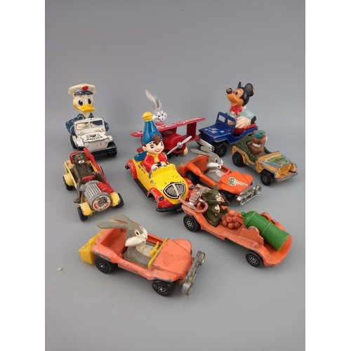 145 - Vintage Walt Disney series Matchbox cars etc bugs bunny noddy mickey mouse