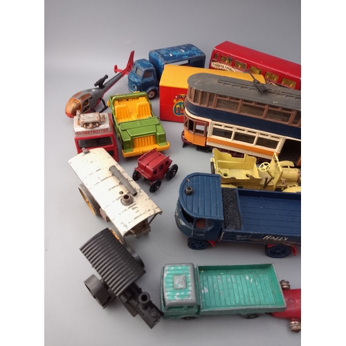149 - Vintage die-cast toys, primarily consisting of Dinky Toys and Corgi Toys models.