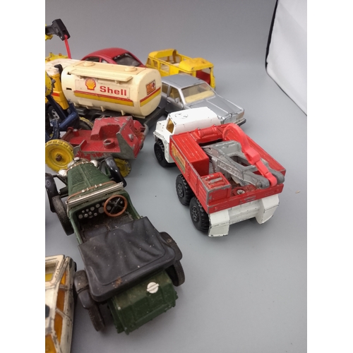 160 - Vintage collection of die-cast metal vehicles, primarily from brands like Matchbox and Corgi, dating... 