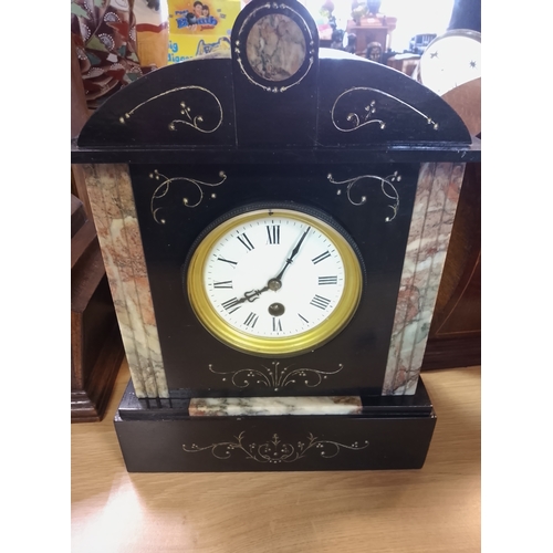 301 - antique French Victorian mantel clock in Slate / Marble