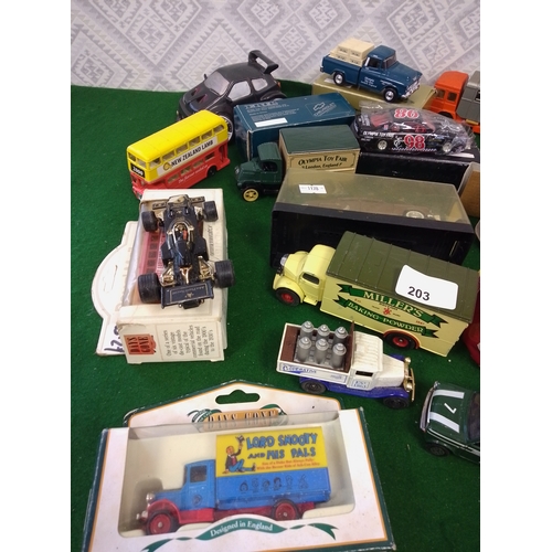 203 - Collectables Corgi and others cars some still mint in plastic.