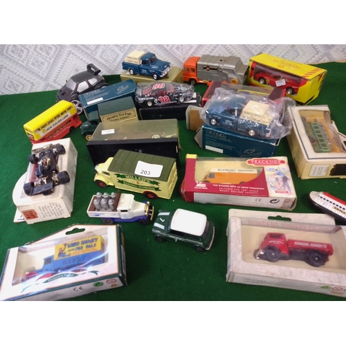 203 - Collectables Corgi and others cars some still mint in plastic.