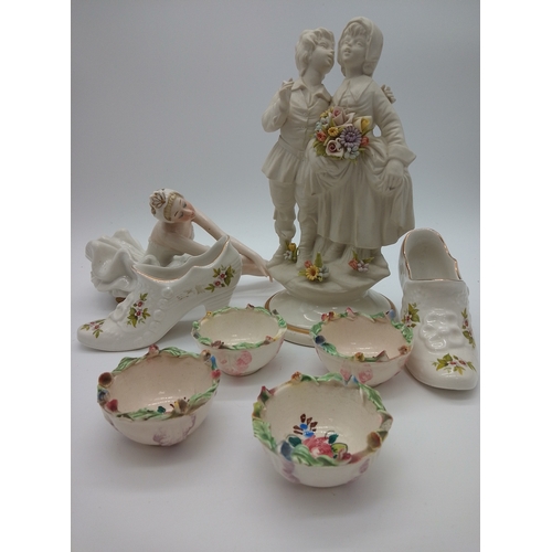 4 - A collection of Italian Figures and trinket dishes