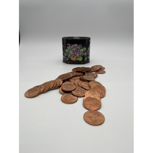 14 - Tin of old Pennies