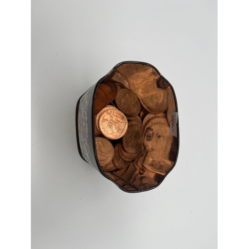 14 - Tin of old Pennies