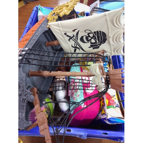 43 - Box of toys including the pirate ship and a VR System