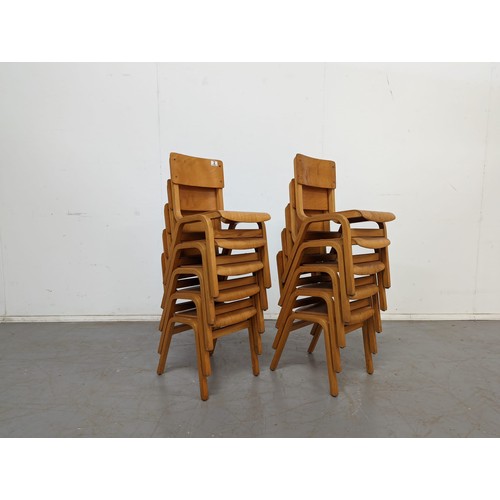 7 - Set of 10 vintage children's stacking school chairs.