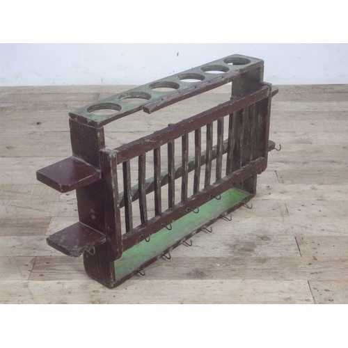 33 - Harwood small kitchen plate rack. 

Dimensions: Width- 62.5 cm, Depth- 10 cm, Height- 33.5 cm