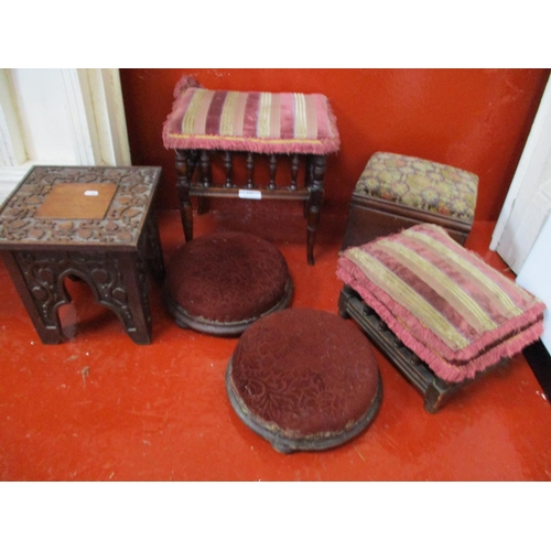 173 - A collection of Victorian and Edwardian foot stools (six)