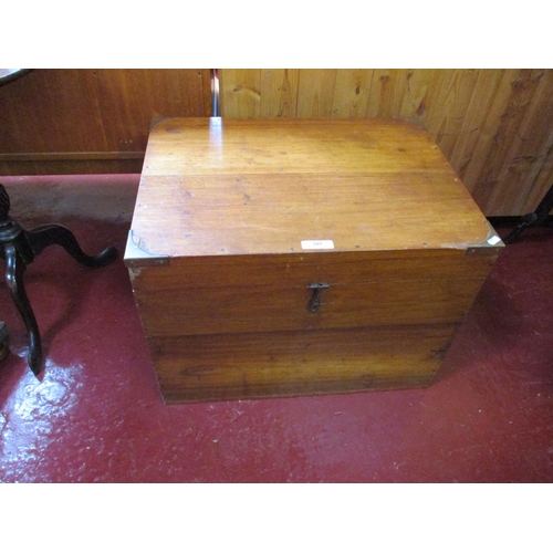 209 - A brass bound camphor chest of modest proportion