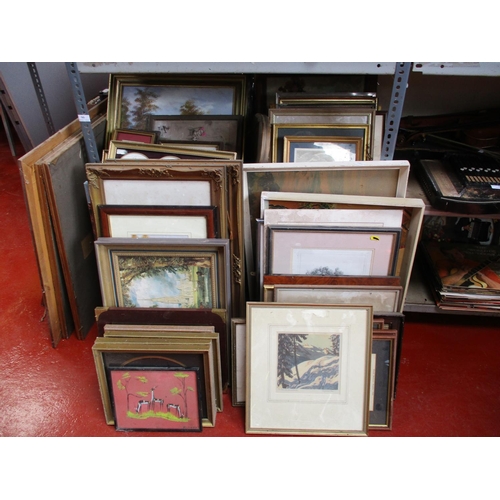 90 - A large and varied accumulation of framed pictures and prints