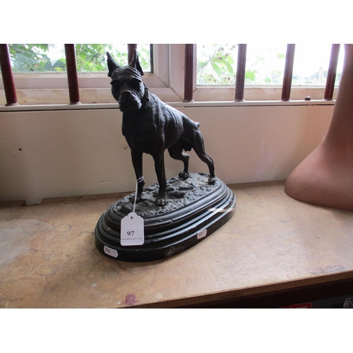 97 - A bronze model of a dog