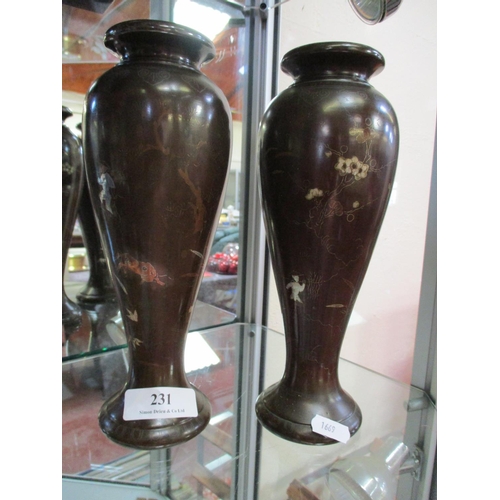 231 - A pair of Chinese bronze vases