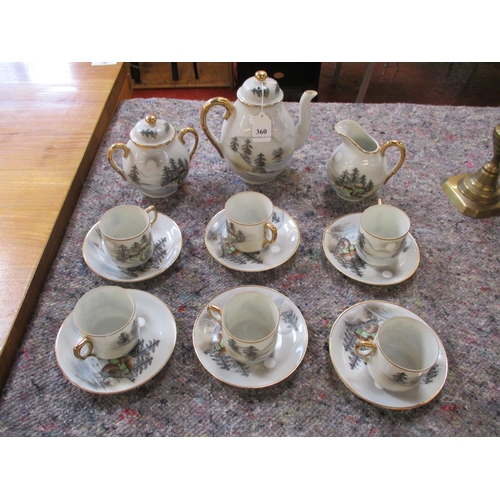 360 - A Japanese porcelain six cover tea set