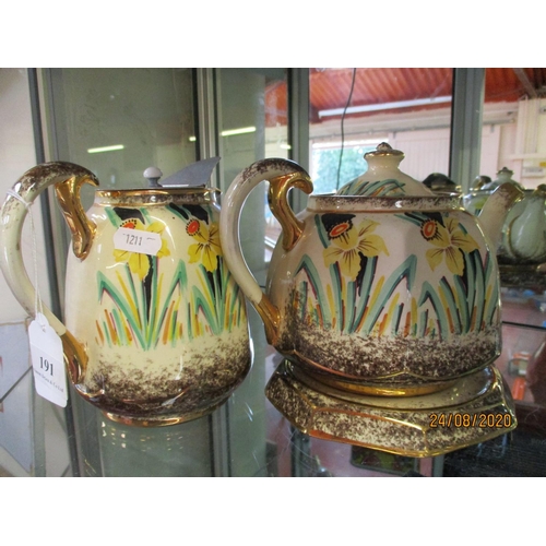 191 - A Lingard teapot and stand together with a matching lidded water jug