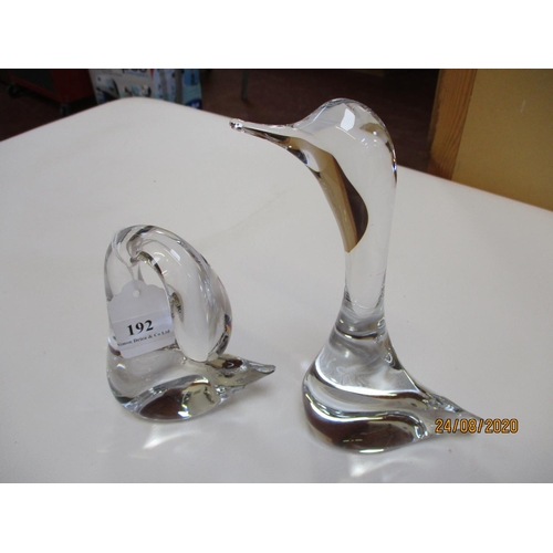 192 - Two Daum glass models of ducks