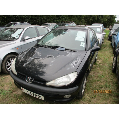 28 - A 2002 Peugeot 206 LX 1.4 three door hatchback (manual) J47931, odometer reading 59,337 miles