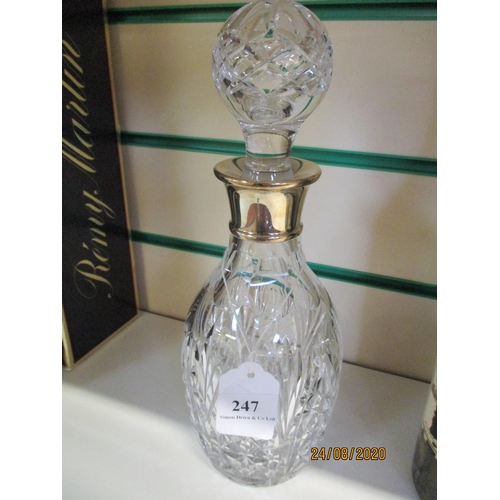 247 - A silver mounted crystal decanter